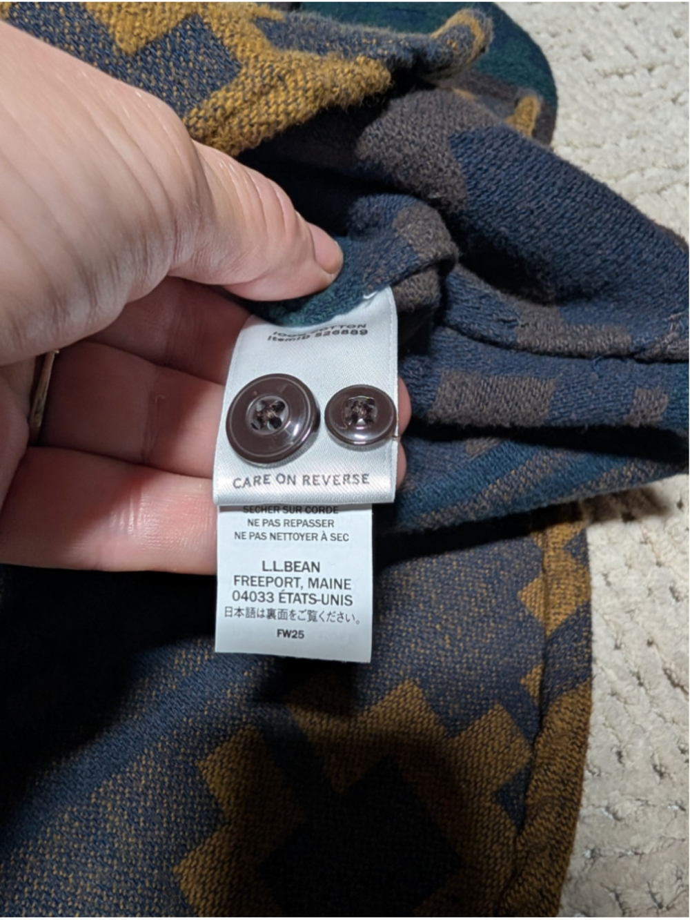 750 - L.L.Bean Signature geometric button front tunic shirt , women’s size Small - Picture 6 of 9